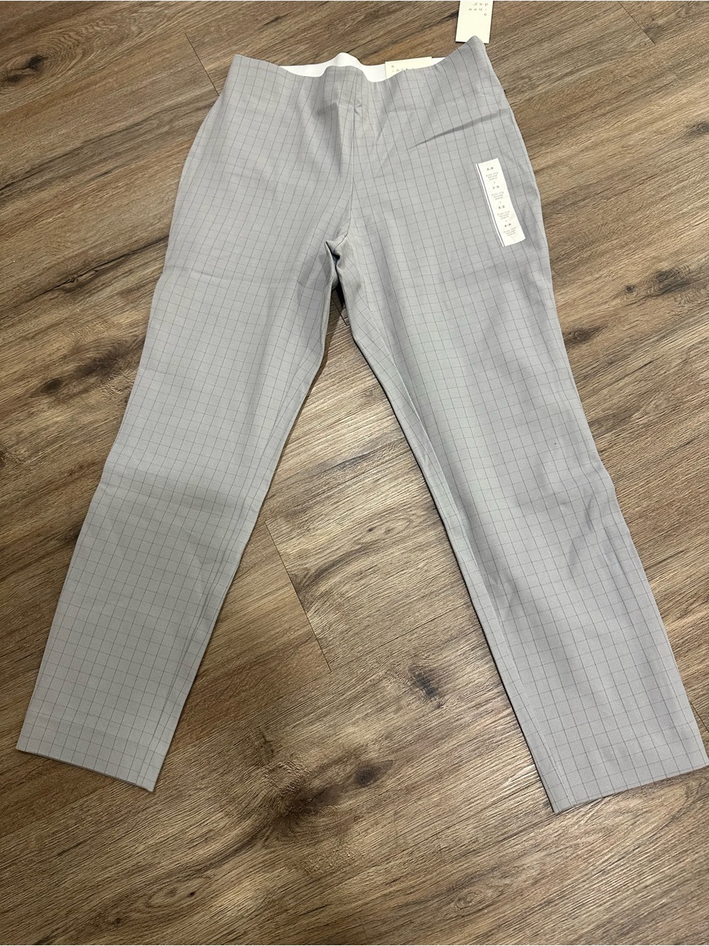 a new day Light Gray Checked Women's Slim Ankle Pants